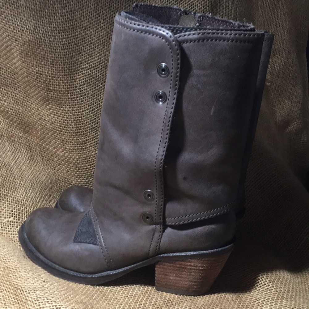 Luxury Rebel Brady Snap Leather Mid Calf heel Boot